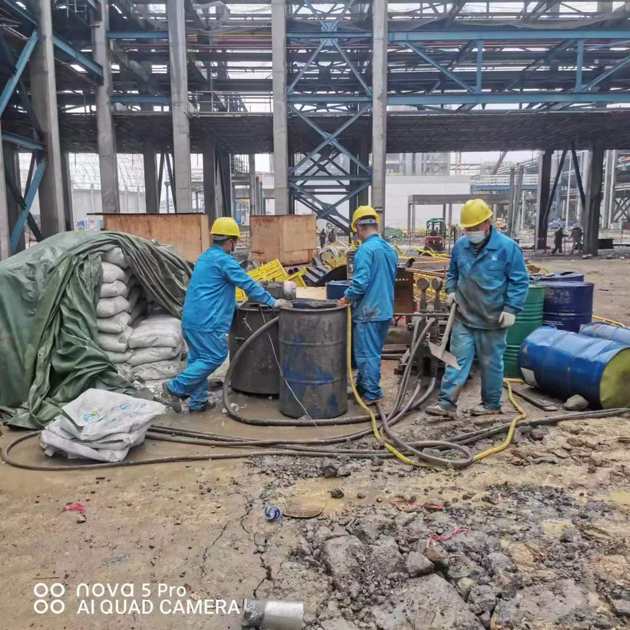 长岭设备基础下沉沉降注浆加固施工